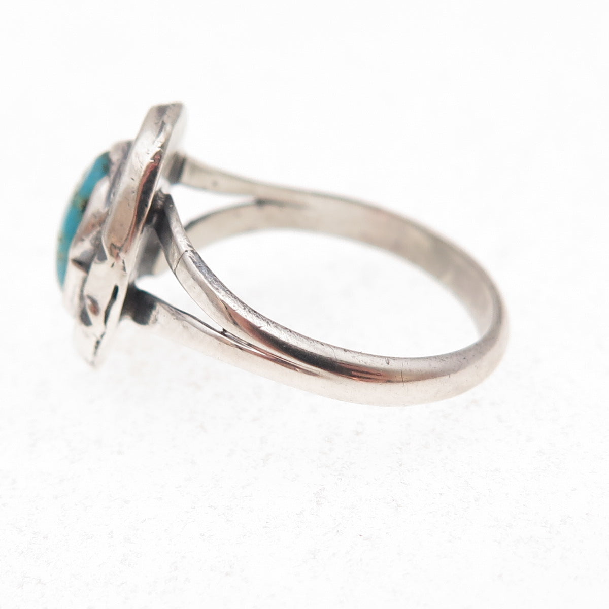 Old Pawn 925 Sterling Silver Vintage Southwestern Turquoise Tribal Ring Size 7
