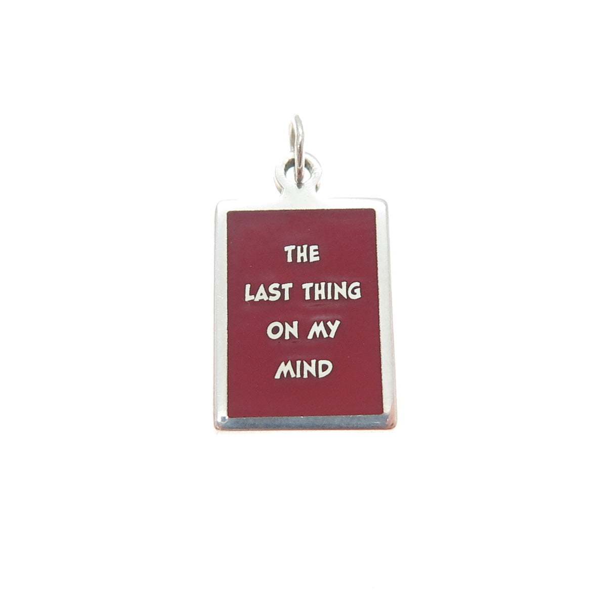925 Sterling Silver Enamel The Last Thing On My Mind Minimalist Charm Pendant