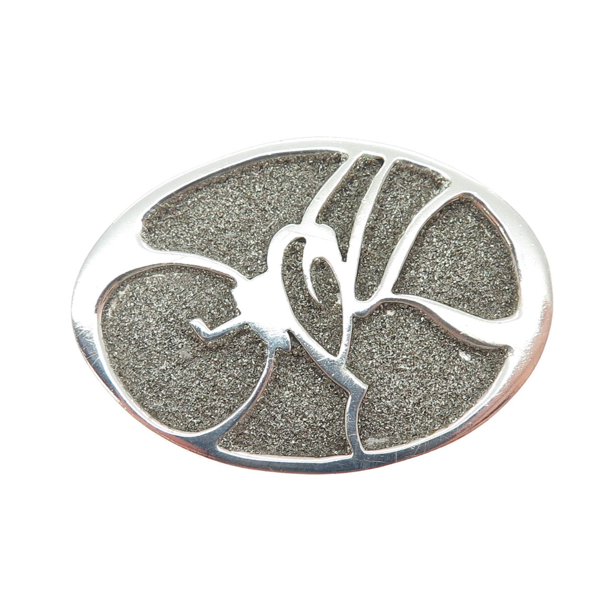 ADELINE 925 Sterling Silver Vintage Moderist Pin Brooch