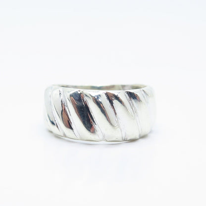 925 Sterling Silver Vintage Rubbed Ring Size 6.5
