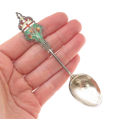P.W. Ellis & Co 925 Sterling Antique Art Deco Canada Enamel Toronto Coffee Spoon