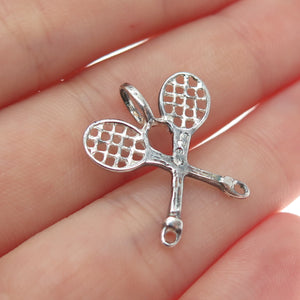 LISA LEE CREATIONS 925 Sterling Silver Vintage Tennis Rackets Minimalist Pendant
