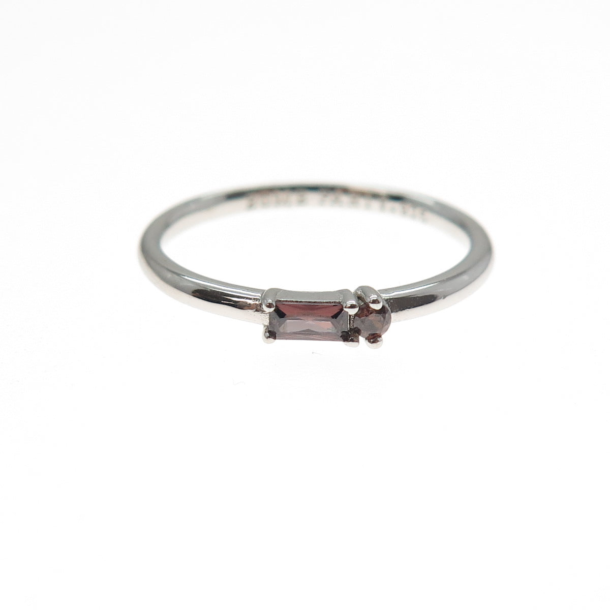 BOMB PARTY 925 Sterling Silver Smoky C Z Stackable Ring Size 7.25