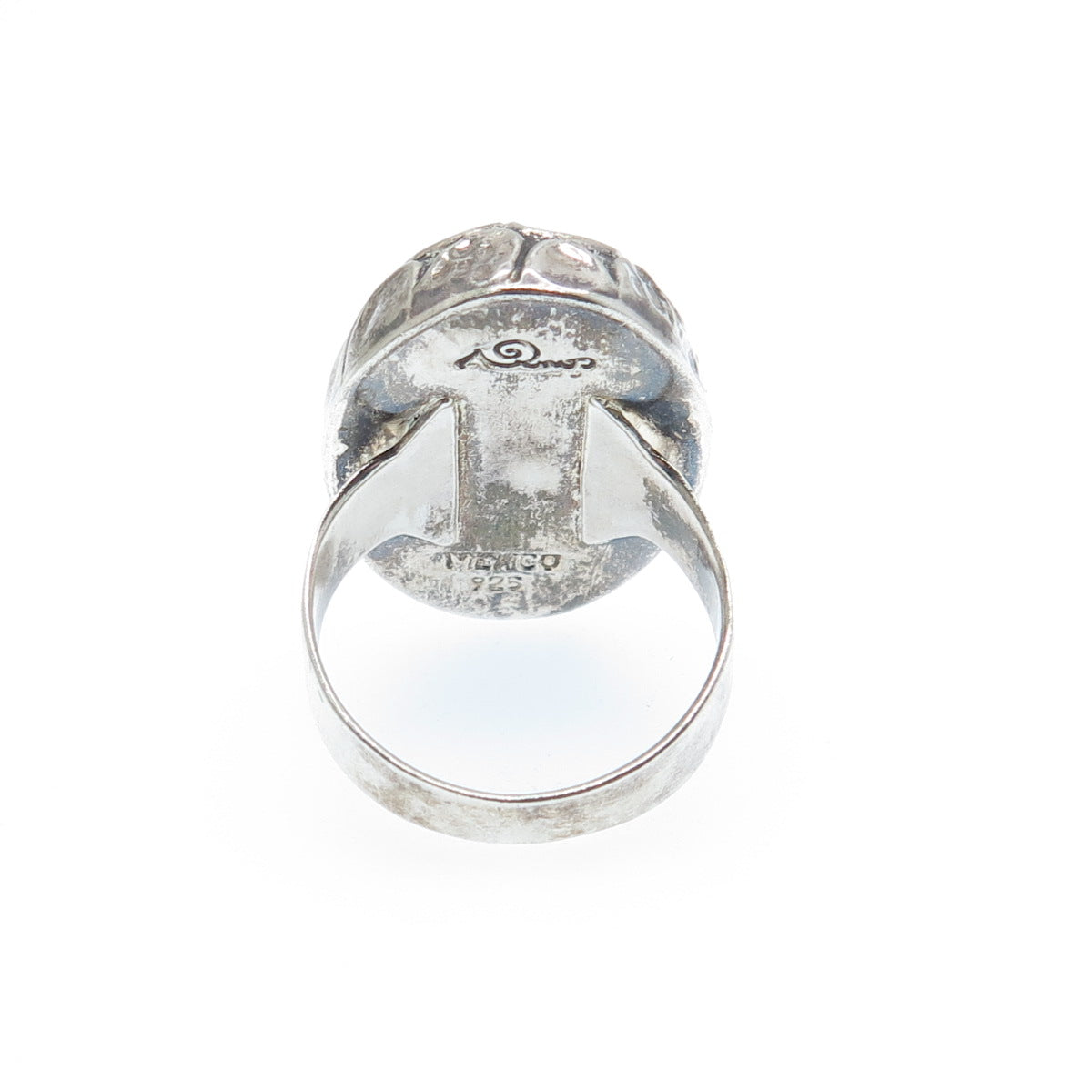 NINOS CHAMMO 925 Sterling Silver Vintage Mexico Modernist Petal Dome Ring Size 8