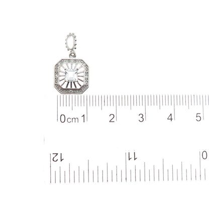 NEVADA 925 Sterling Silver Real Light Blue Aquamarine & C Z Mini Charm Pendant