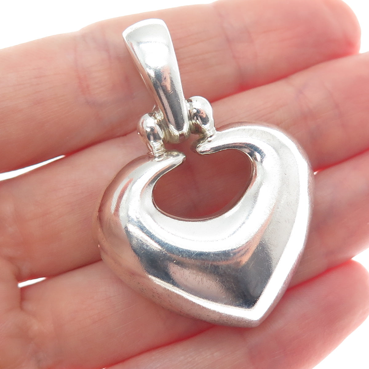 ESPO SIG Joseph Esposito 925 Sterling Silver Vintage Modernist Heart Pendant
