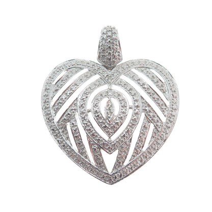 ROSS SIMONS 925 Sterling Silver Real Diamond Accent Cutout Heart Pendant