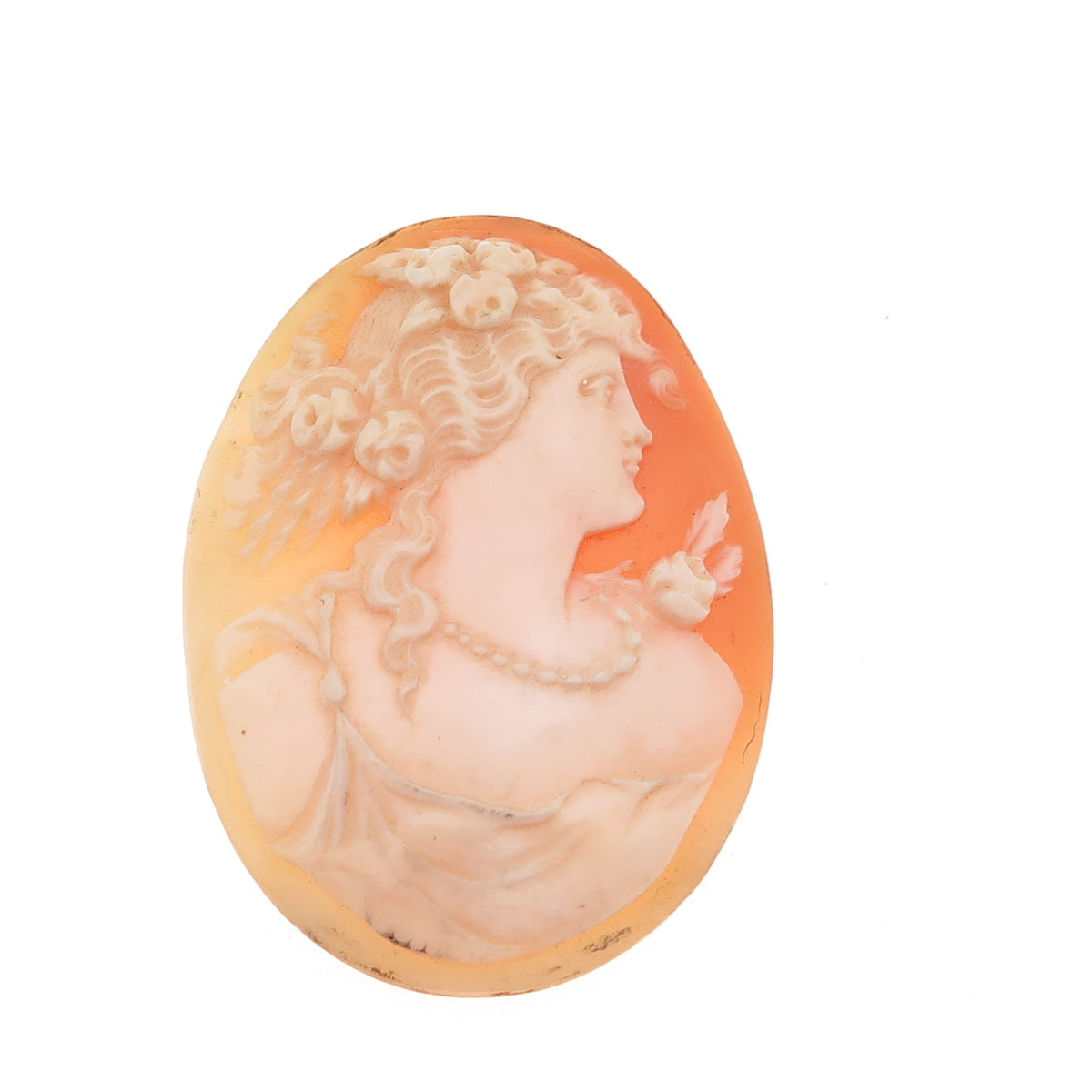 Vintage Real Mother-of-Pearl Carved Lady Cameo