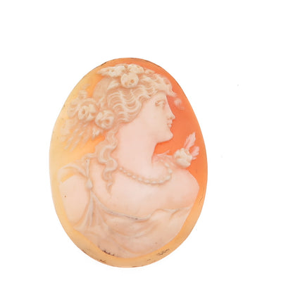Vintage Real Mother-of-Pearl Carved Lady Cameo