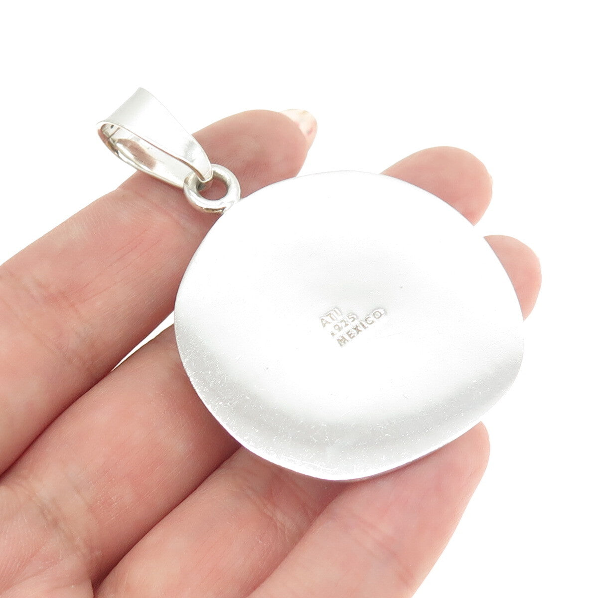 925 Sterling Silver Vintage ATI Mexico Sand Dollar Pendant