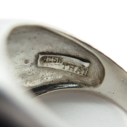 925 Sterling Silver Vintage Wavy Dome Granulated Ring Size 6.75
