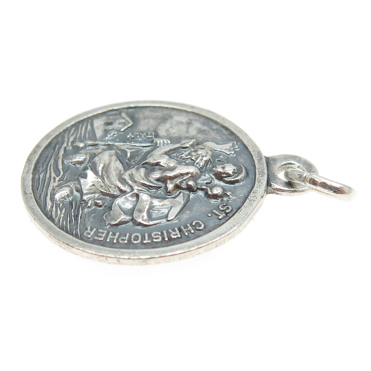 925 Sterling Silver Vintage Pope Joannes XXIII Pontifex Max. Religious Pendant