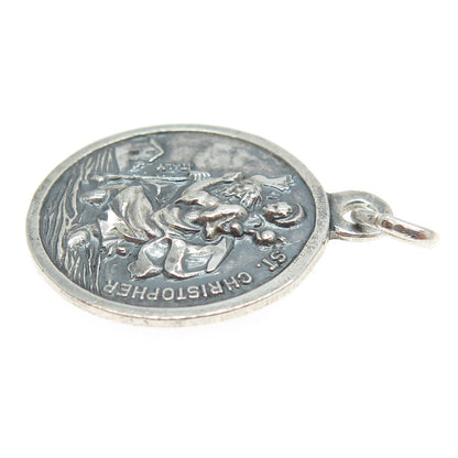 925 Sterling Silver Vintage Pope Joannes XXIII Pontifex Max. Religious Pendant