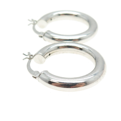 925 Sterling Silver Tube Hoop Earrings