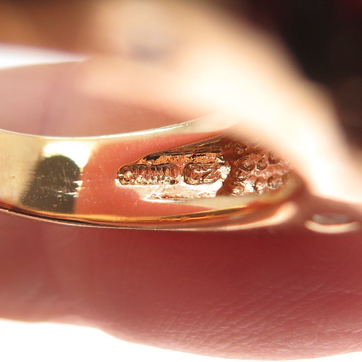 ROSS SIMONS Sterling Gold Plated Faux Pearl Lab-Created Ruby C Z Ring Size 6.25