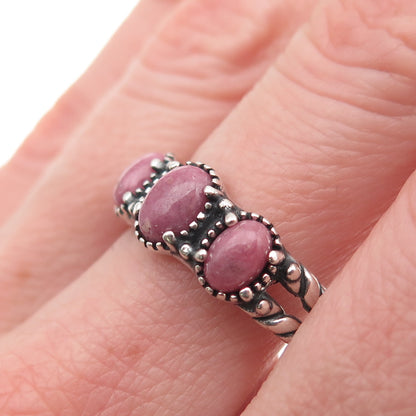 Carolyn Pollack & American West 925 Sterling Vintage Real Rhodonite Ring Size 10