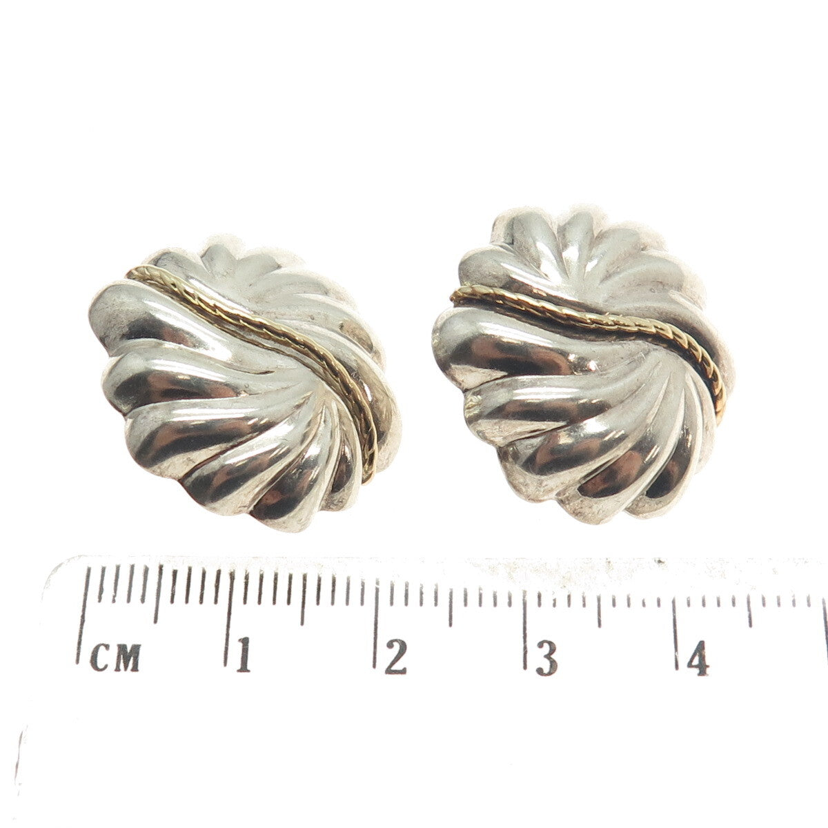 MICHAEL ANTHONY 14K Gold & 925 Sterling Silver Vintage Modenrist Earrings