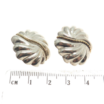 MICHAEL ANTHONY 14K Gold & 925 Sterling Silver Vintage Modenrist Earrings