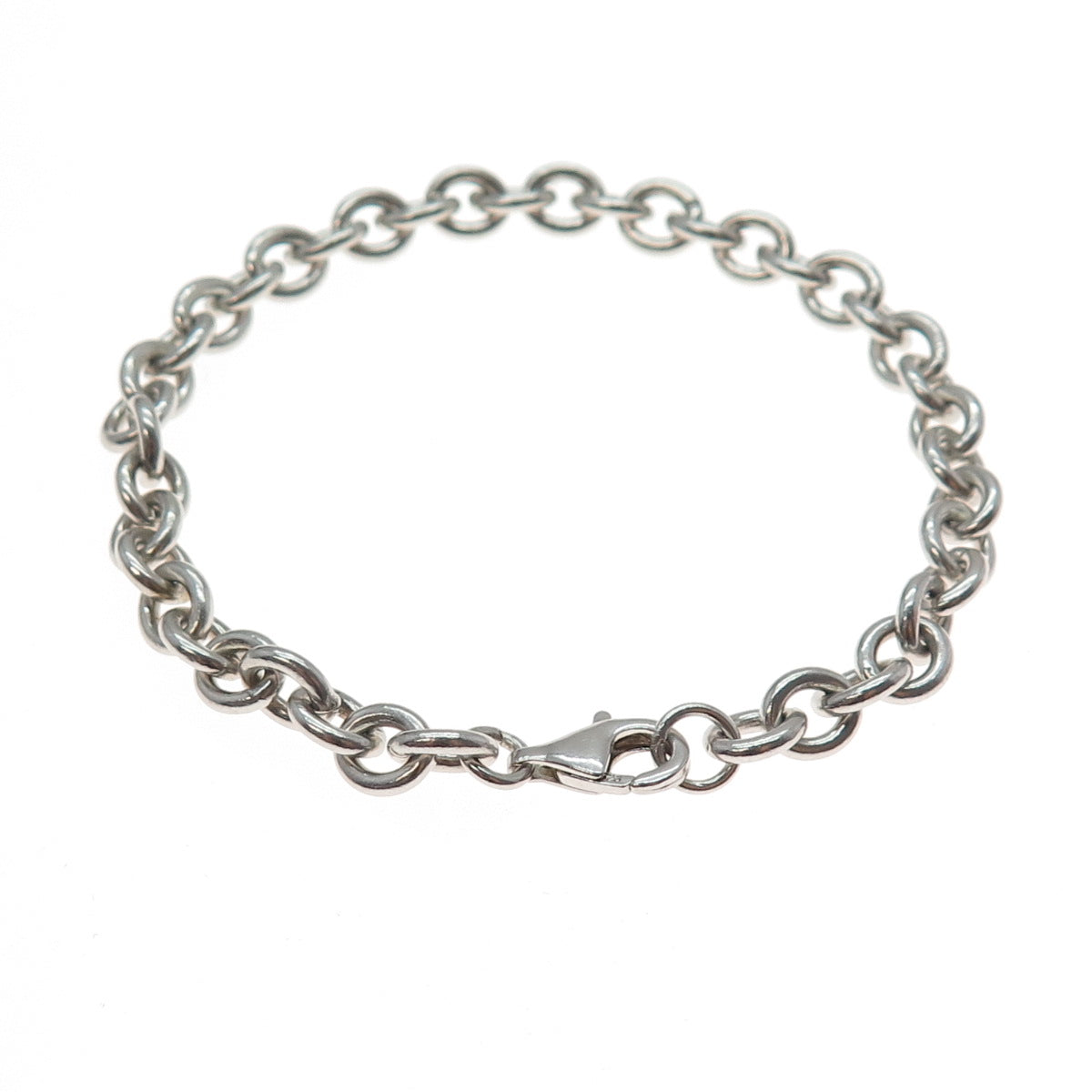 925 Sterling Silver Vintage Cable Link Bracelet 6.5"