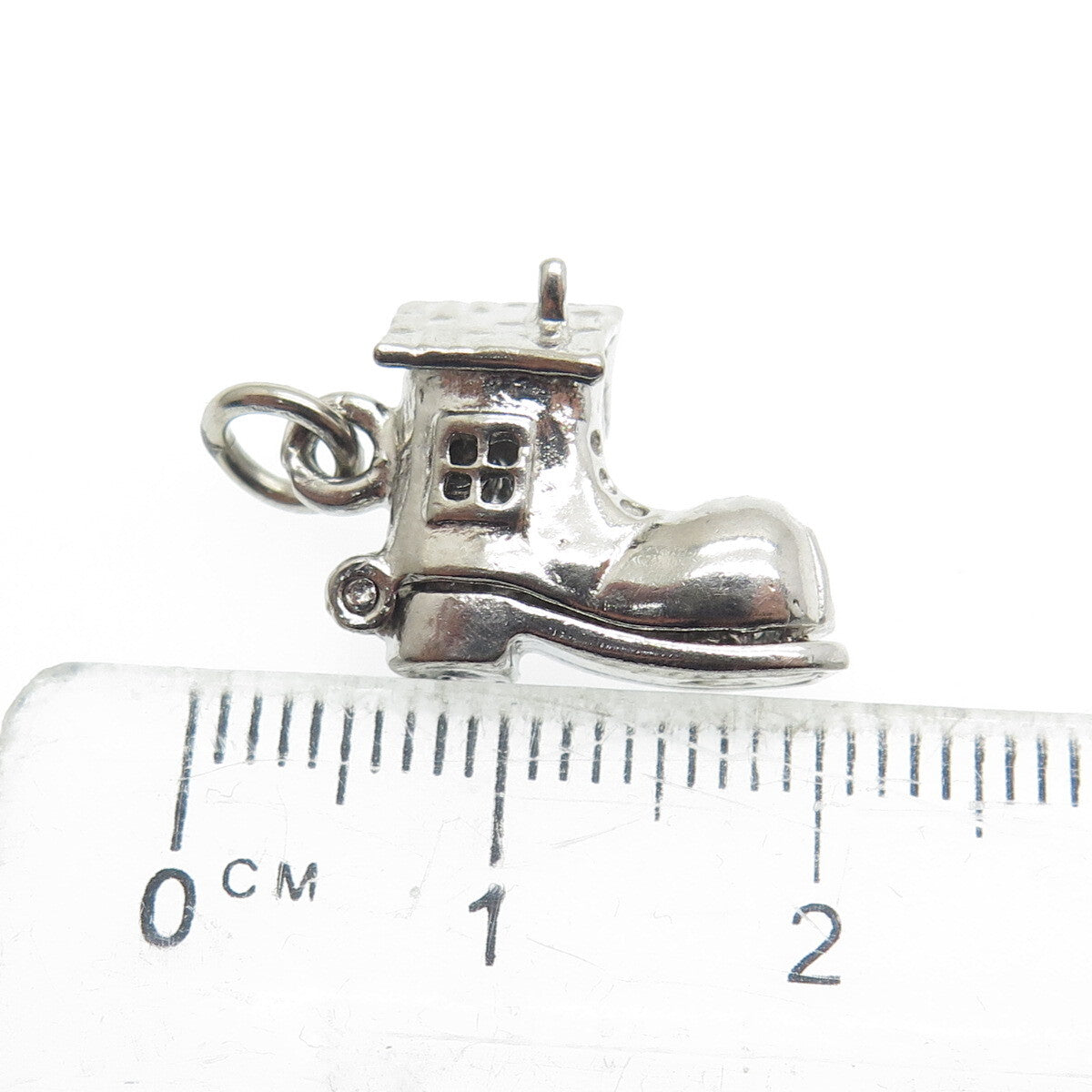 925 Sterling Silver Antique Art Deco "Old Woman in a Shoe" Movable Charm Pendant