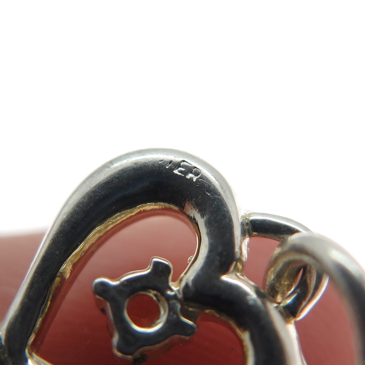 925 Sterling Silver Vintage Real Round-Cut Citrine Heart Key Minimalist Pendant