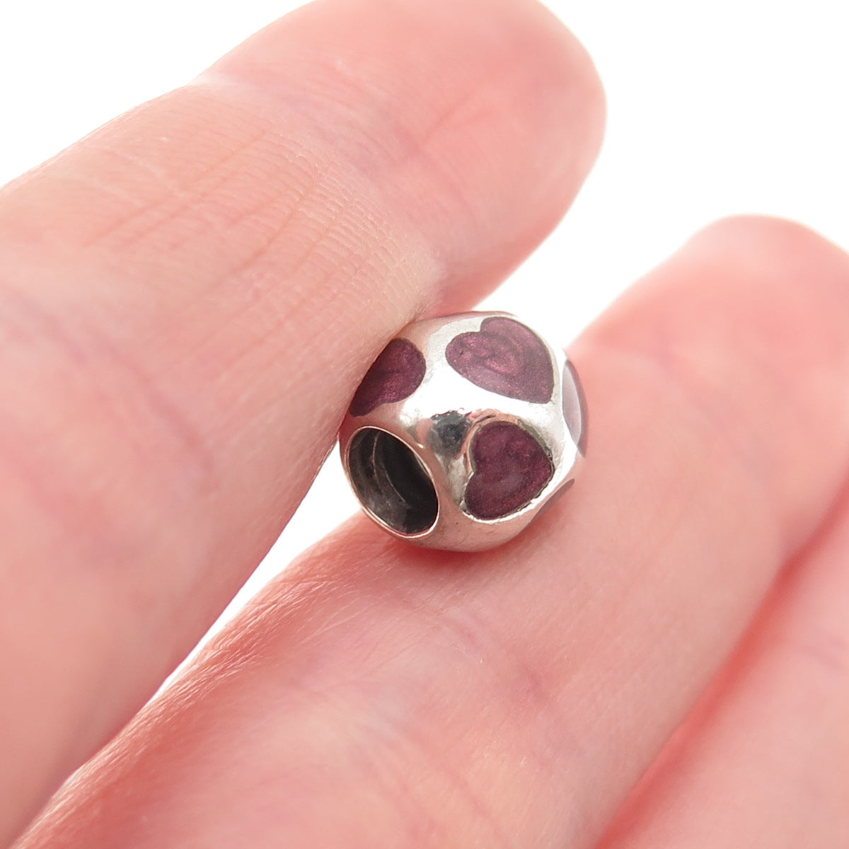 Pandora 925 Sterling Silver Enamel Love You Slide Bead Charm