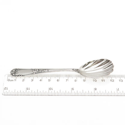 800 Silver Antique Art Deco European Seashell Sugar Sifter Spoon