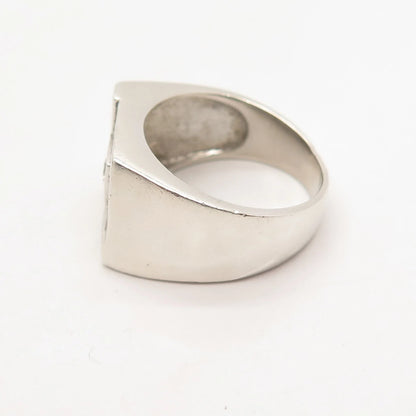 925 Sterling Silver Vintage Round-Cut C Z Ring Size 9