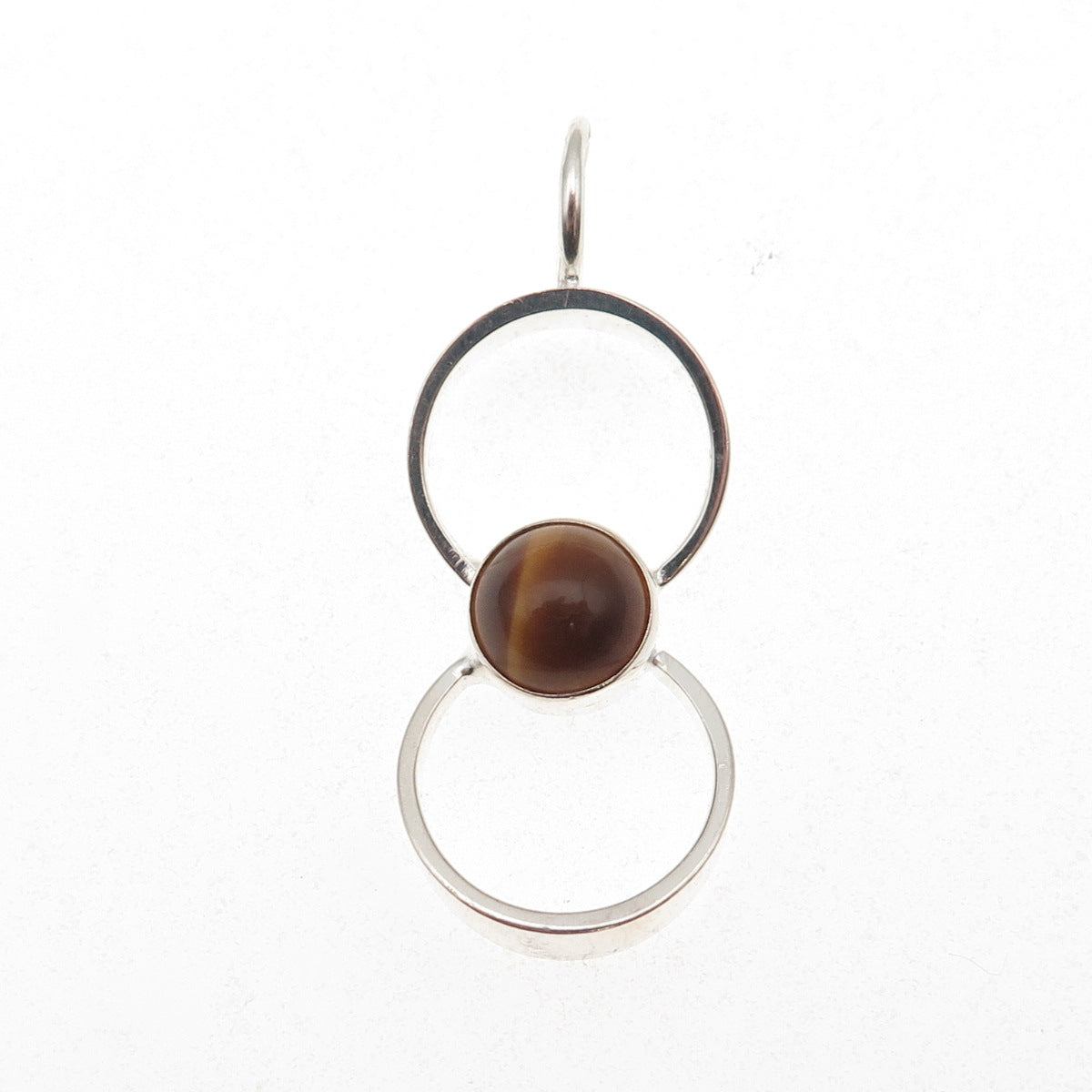 Kultaseppa Salovaara Sterling Vintage Finland Real Tiger Eye Modernist Pendant