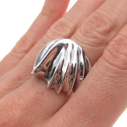 925 Sterling Silver Vintage Mexico Modernist Oxidized Ring Size 7.5