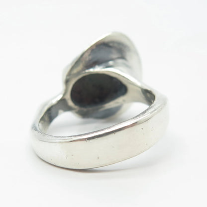 925 Sterling Silver Vintage Modernist Ring Size 7.25