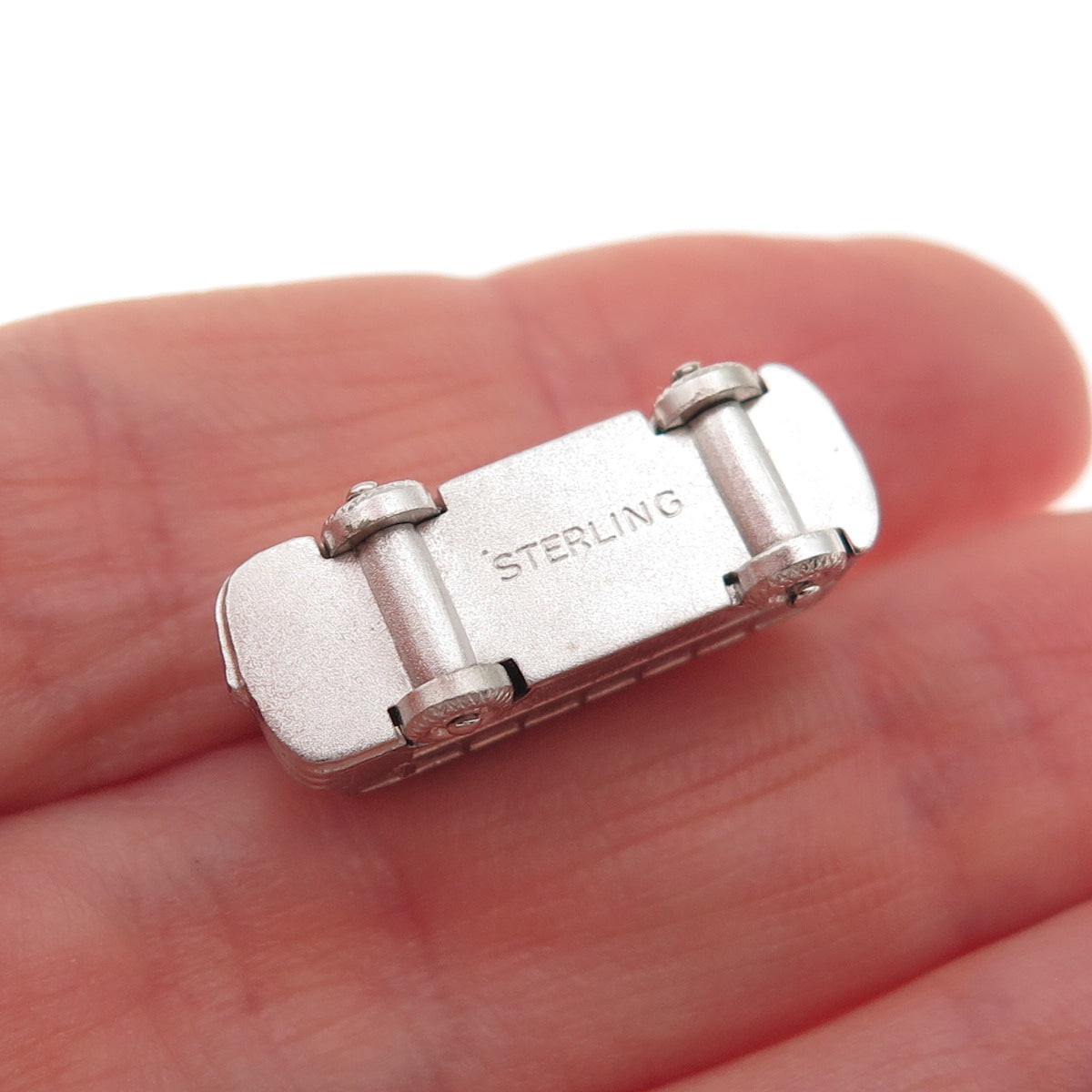 925 Sterling Silver Vintage Volkswagen Bus Movable 3D Mini Charm Pendant