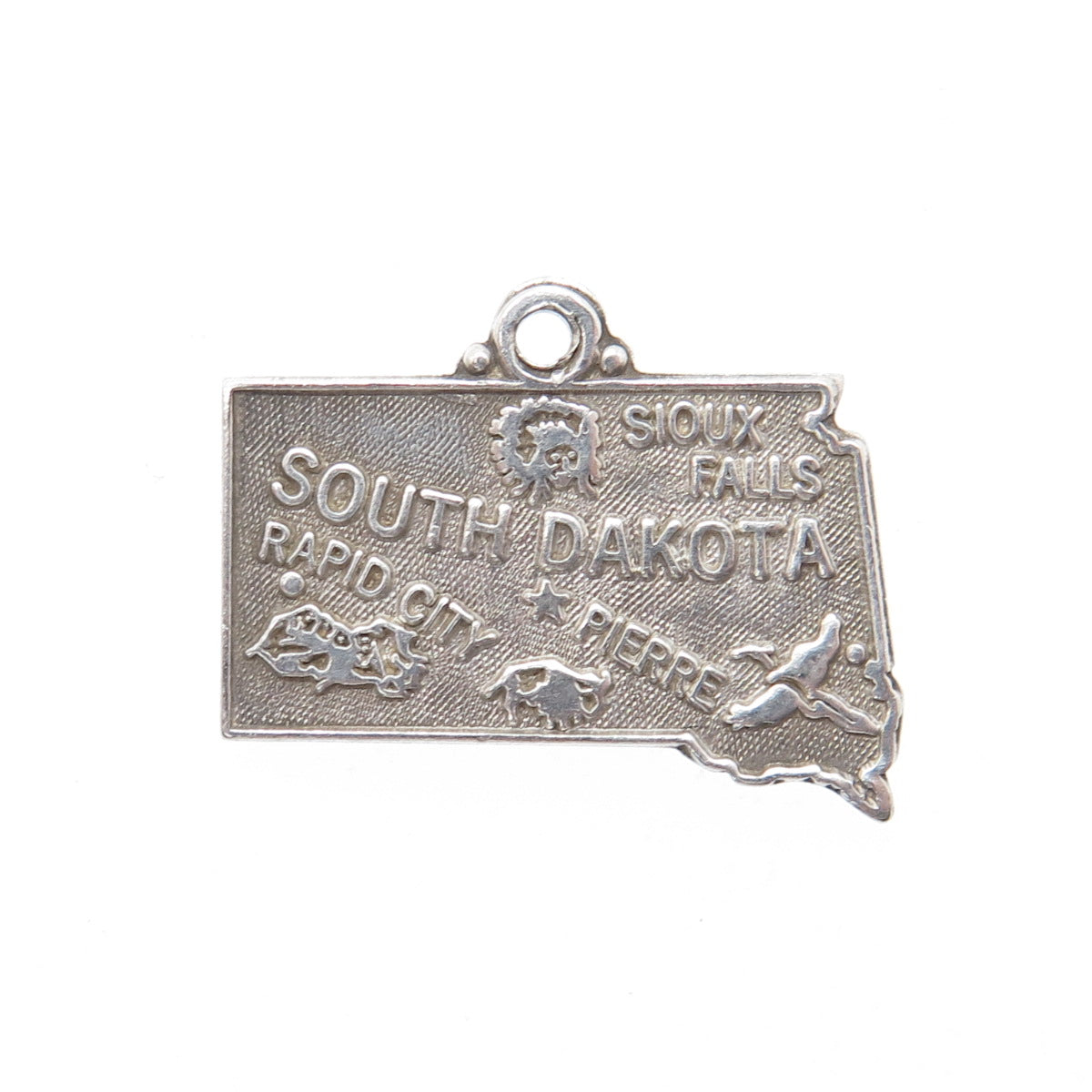 MAISELS INDIAN TRADING Sterling Silver Vintage South Dakota Mini Charm Pendant