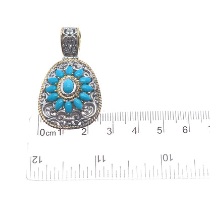 MICHAEL VALITUTTI Gems En Vogue Sterling Silver 2-Tone Real Turquoise Pendant