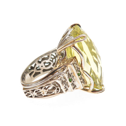 MICHAEL VALITUTTI Gems En Vogue 925 Sterling Lemon Quartz Peridot Ring Size 6.5