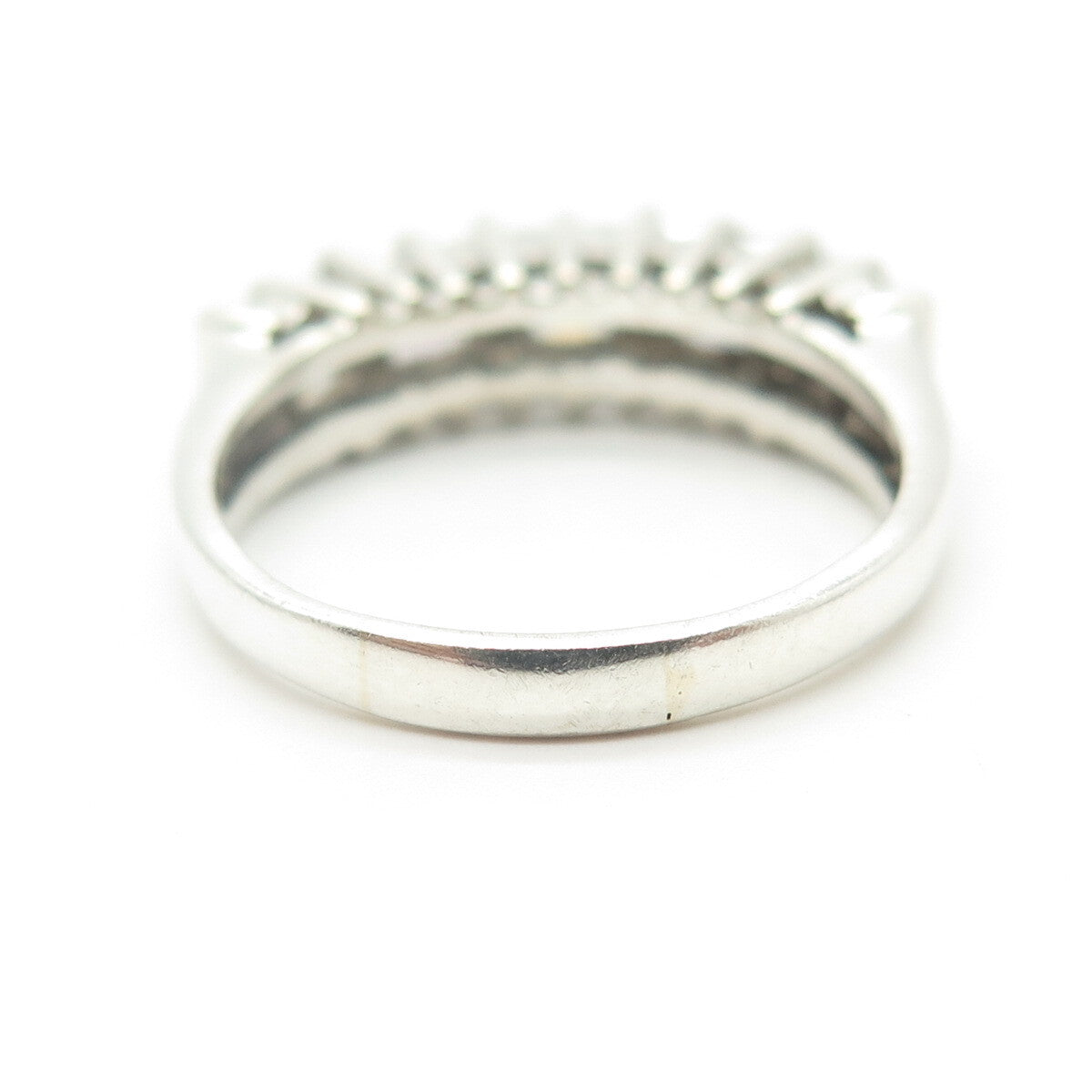 925 Sterling Silver Princess-Cut Shaped C Z Ring Size 7.75