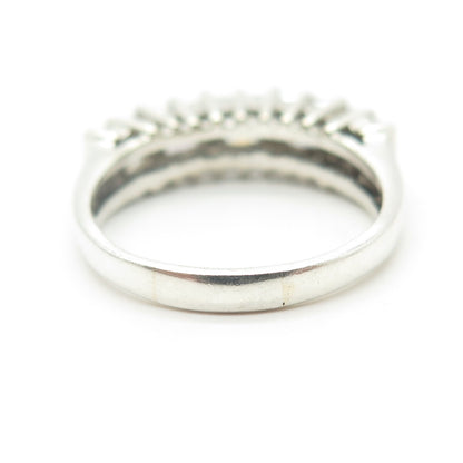 925 Sterling Silver Princess-Cut Shaped C Z Ring Size 7.75