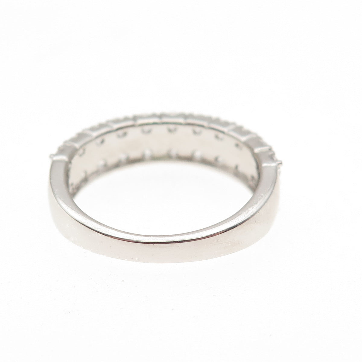 925 Sterling Silver Round-Cut C Z Half Eternity Ring Size 7