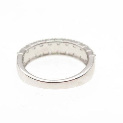 925 Sterling Silver Round-Cut C Z Half Eternity Ring Size 7