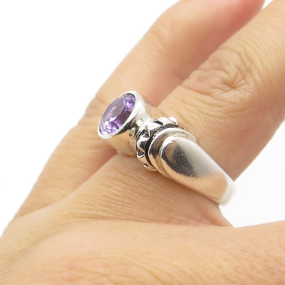 ESPO SIG Joseph Esposito Sterling Silver Vintage Real Amethyst Ring Size 6.25