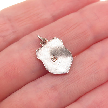 Fritz Reu & Co. 800 Silver Vintage Enamel Frankfurt am Main Mini Charm Pendant