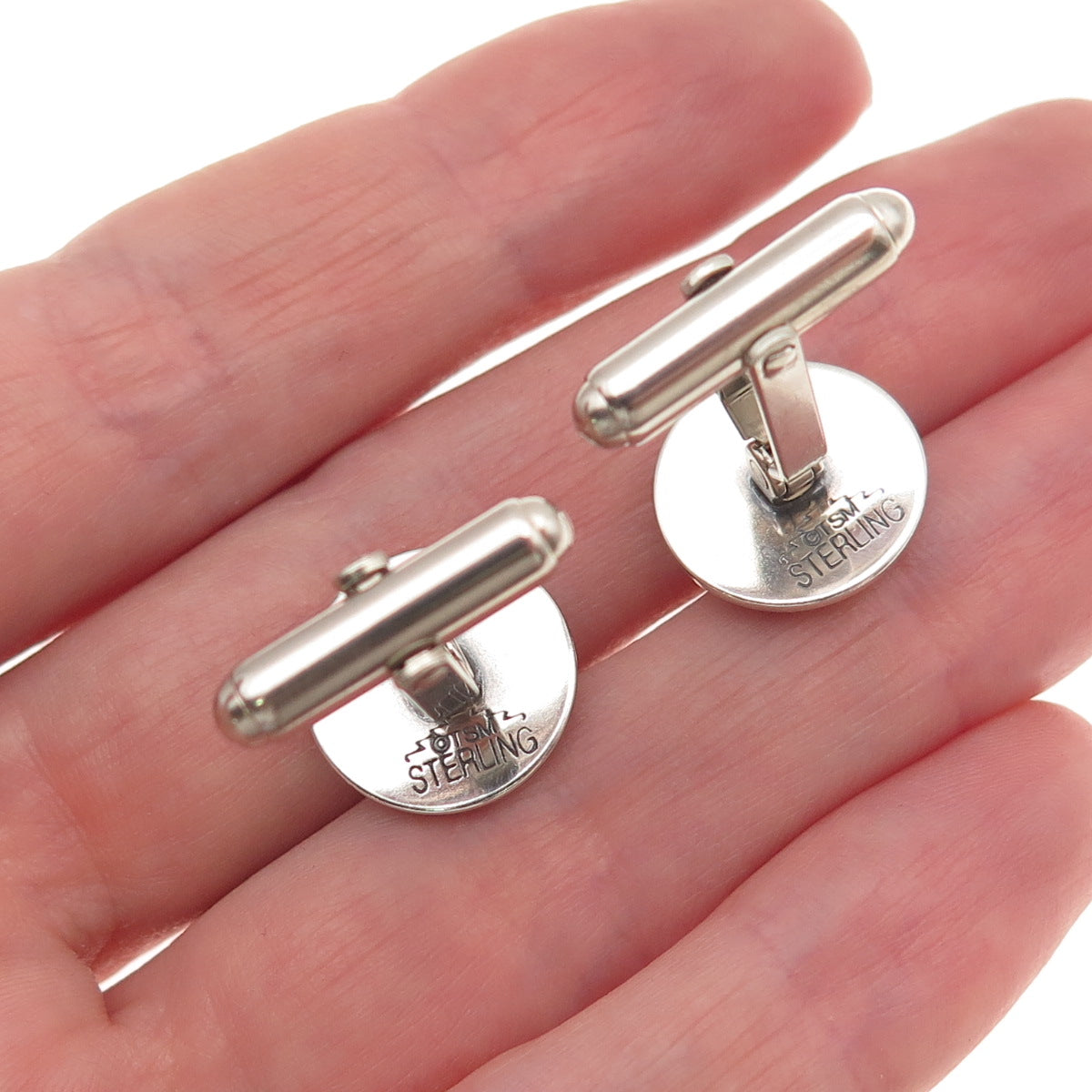 TSM The Silver Mesa Old Pawn 925 Sterling Silver Vintage Concho Tribal Cufflinks