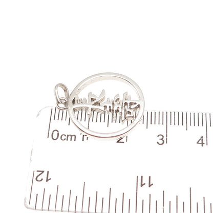 925 Sterling Silver Vintage Longevity Chinese Character Charm Pendant