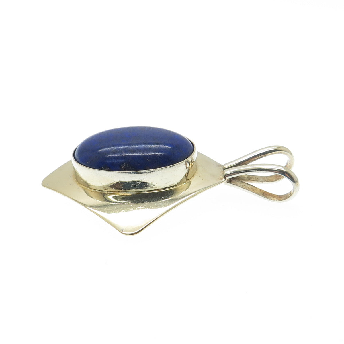 ROBERT & TERESA NILSSON 925 Sterling Silver Gold Plated Vintage Lapis Pendant