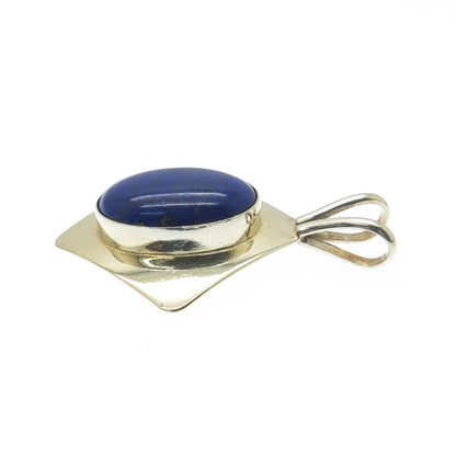 ROBERT & TERESA NILSSON 925 Sterling Silver Gold Plated Vintage Lapis Pendant
