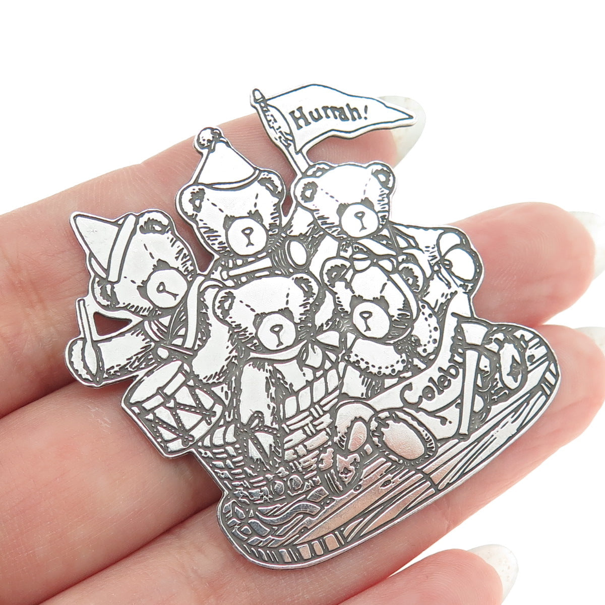 PRISCILLA HILLMAN 925 Sterling Silver Vintage 1997 Cherished Teddies Pin Brooch