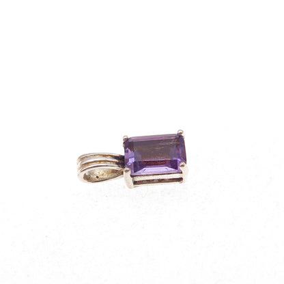 Charles Winston 925 Sterling Silver Vintage Real Amethyst Charm Pendant