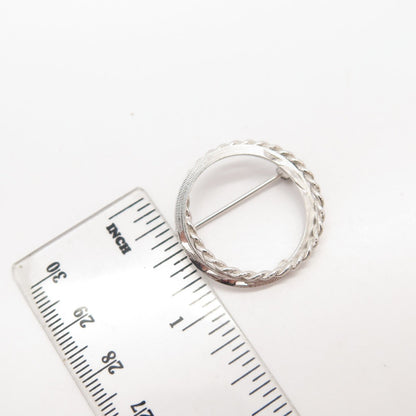 925 Sterling Silver Vintage Curtis Curtman Twisted Circle Pin Brooch