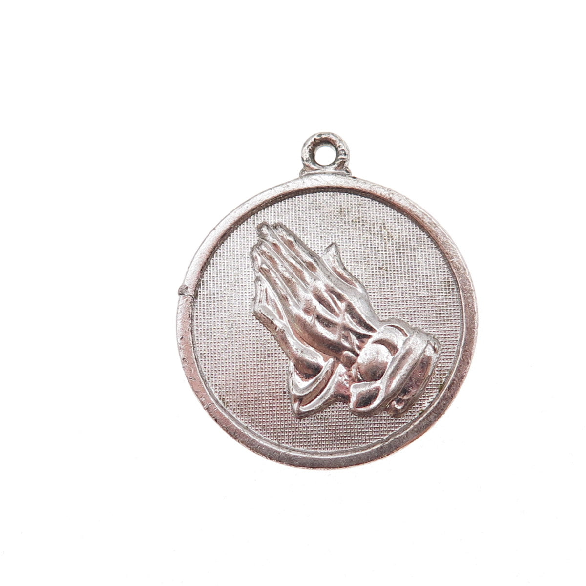 Danecraft 925 Sterling Silver Vintage Prayer Hands Oxidized Charm Pendant