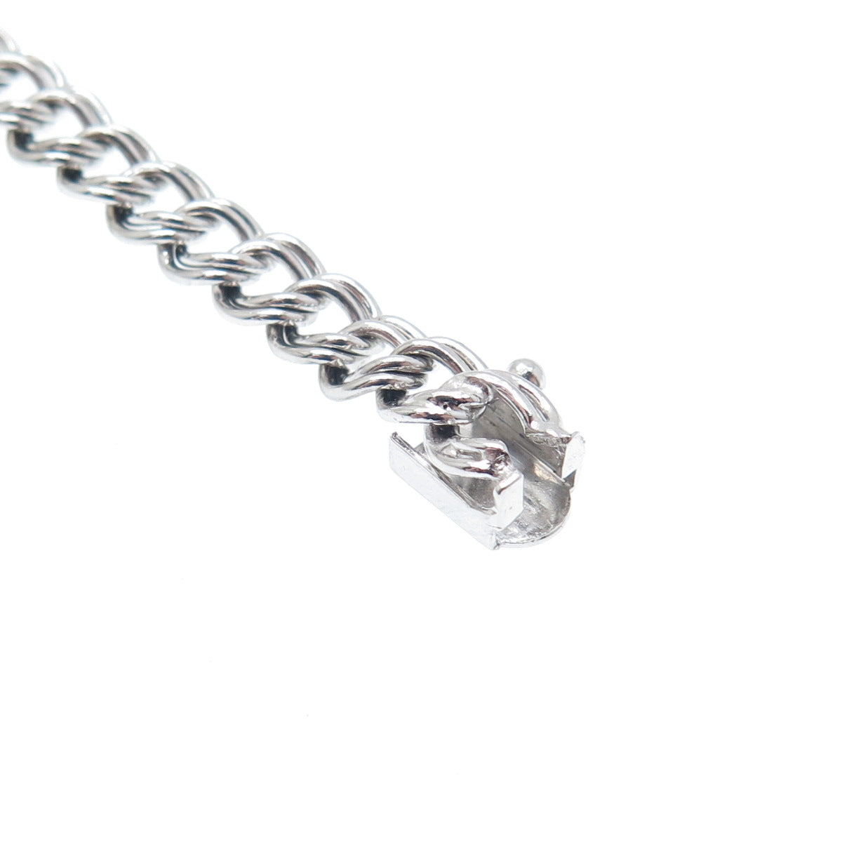 925 Sterling Silver Vintage Double Curb Link Bracelet 7.25"